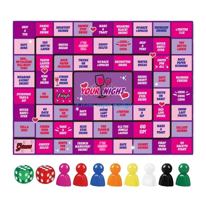 090B Drink Up Board Games Card Games Set for Drinking and Social Event Board Games Fun Group Activity for Party Entertainment