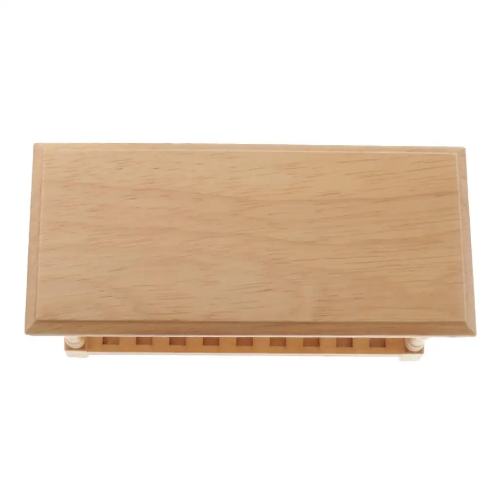 Wooden Dollhouse Mini Dining Desk Rectangular Table Polished Surface Living Room Decor for 1 12 Dollhouse