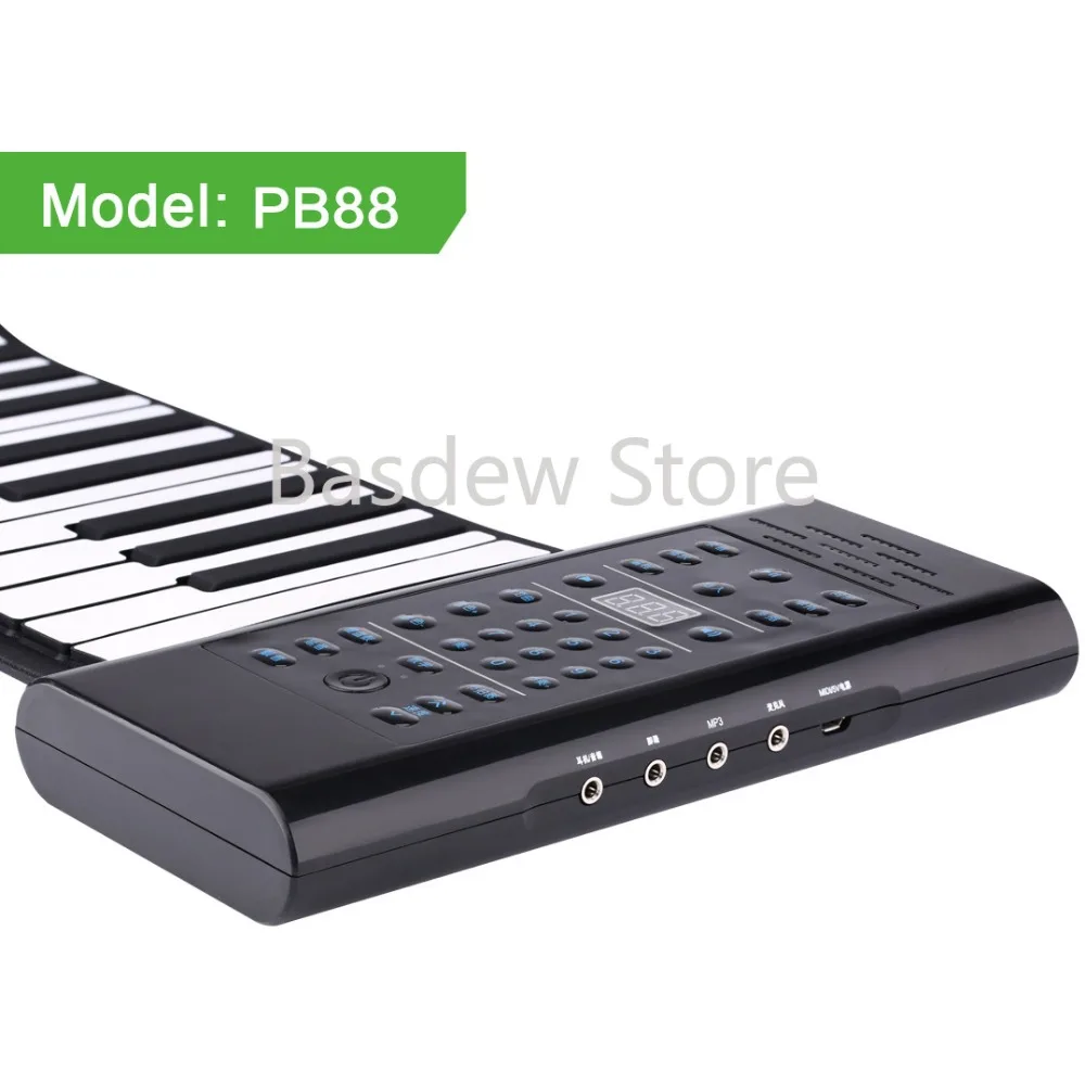 Thicken Hand Roll Piano New 88 Key Portable Piano Electronic Keyboard with Microphone Built-in Lithium Battery