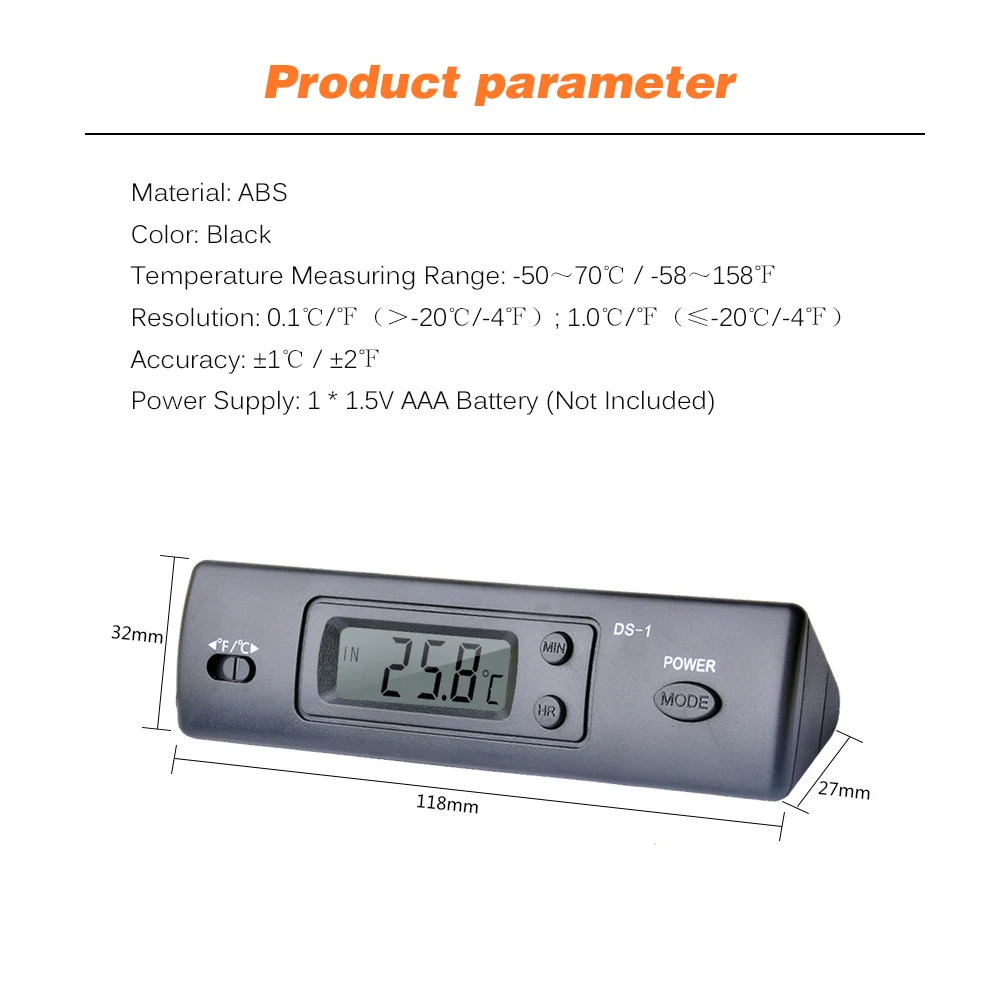 Termometro elettronico digitale per auto termometro multifunzione per interni ed esterni Display della temperatura del tempo con sonda