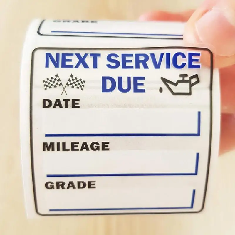 250pcs Car Service Reminder Stickers 2x2 In Oil Change Maintenance Reminder Stickers Window Adhesive Labels 