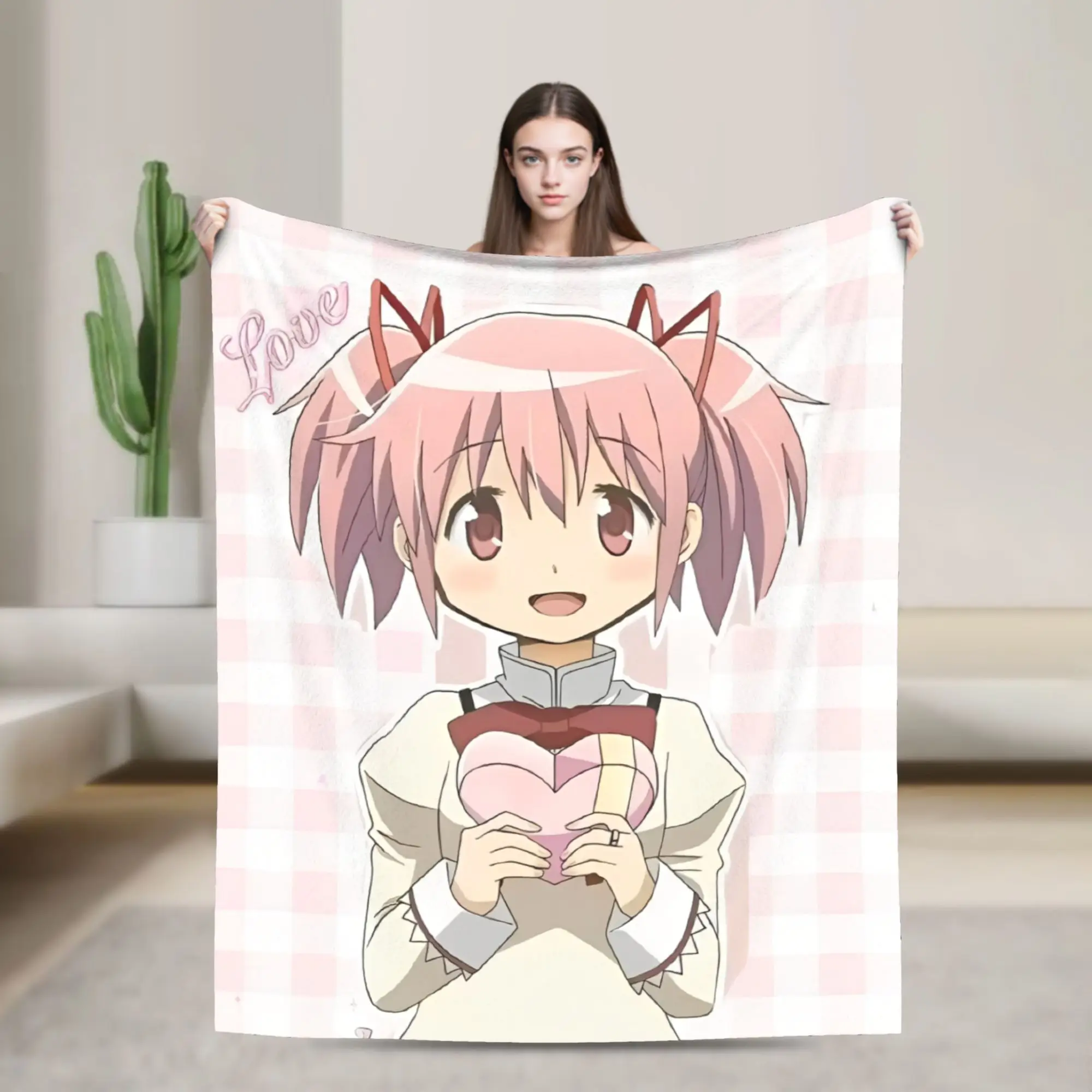 Puella Magi Madoka Magica Blanket Fleece Anime Ultra-Soft Throw Blankets for Bedding Couch Bedroom Quilt