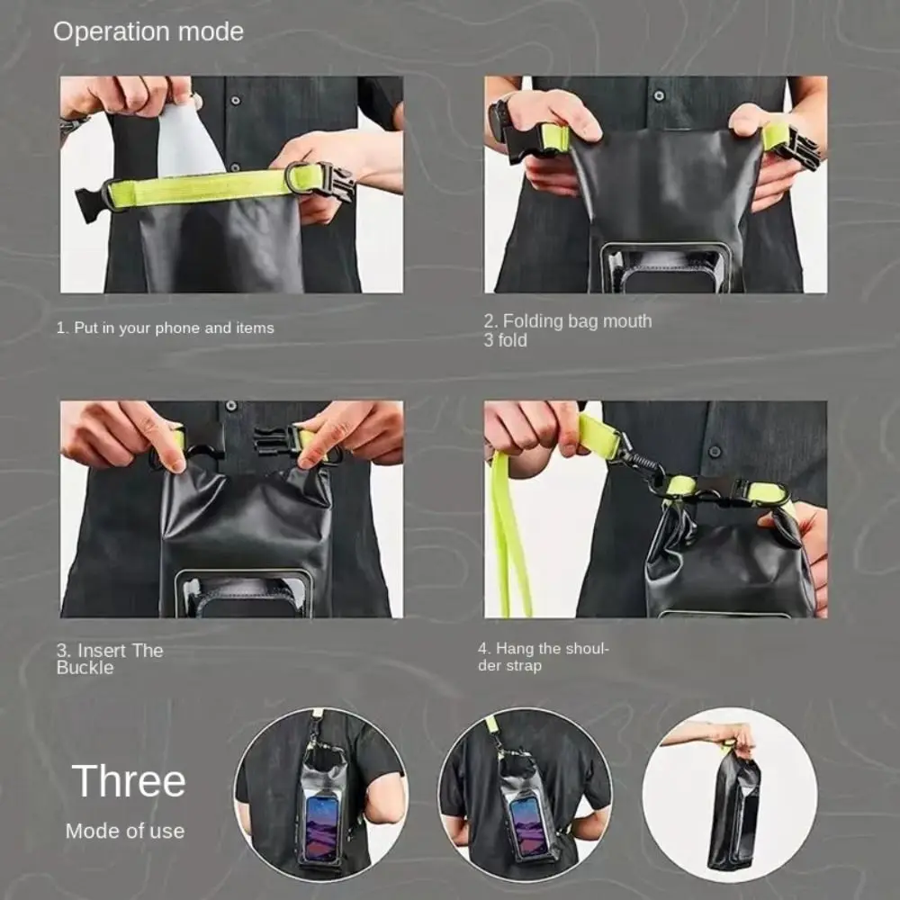 

Новая водонепроницаемая сумка для плавания из ПВХ 5 л, многофункциональная большая вместительная сумка через плечо для плавания, сумка для мобильного телефона, пляжная