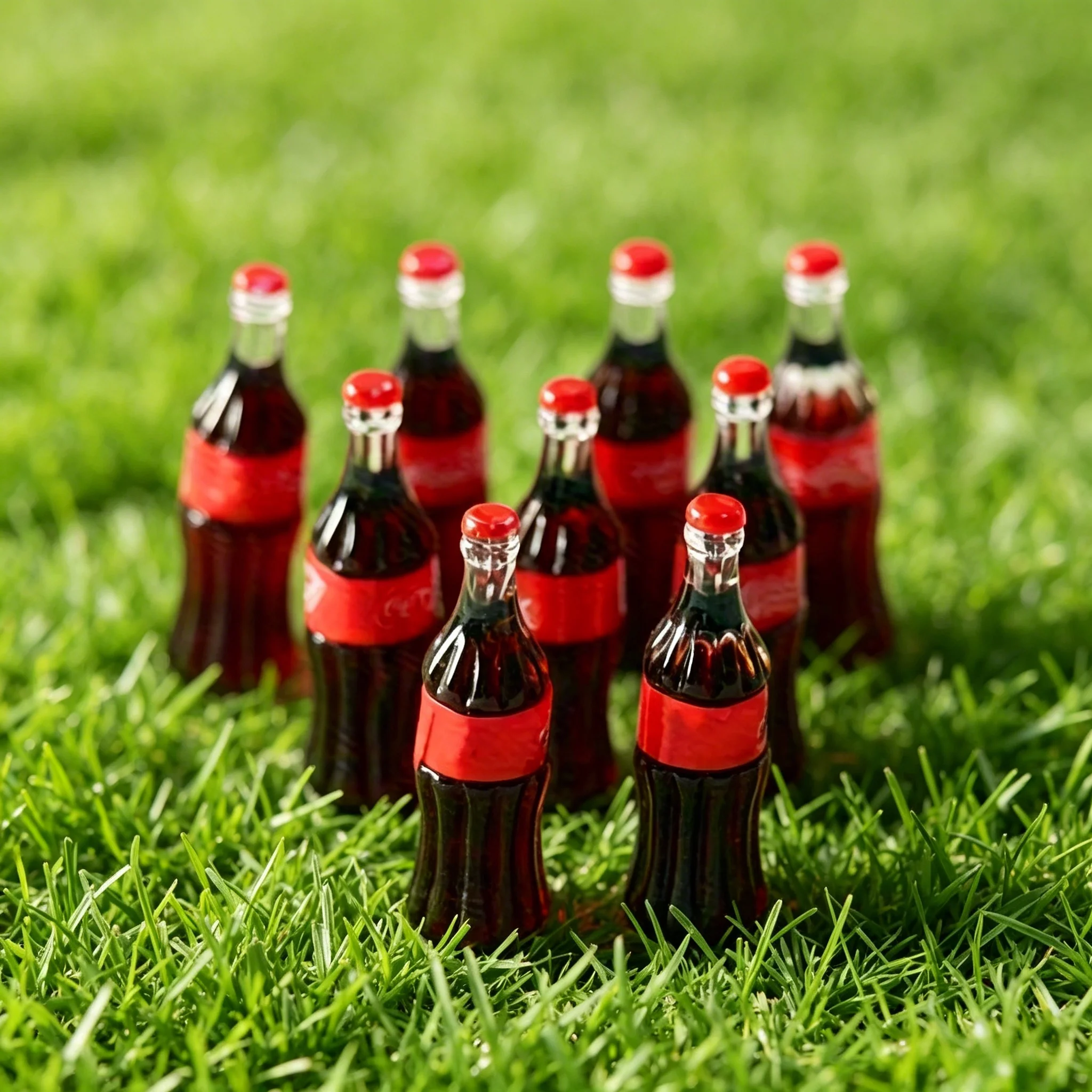 10 Stück Miniatur-Cola-Flaschenmodelle – realistisches Puppenhaus-Getränkezubehör, verschiedene Farben, ABS-Material, für den Haushalt geeignet – Detail 6