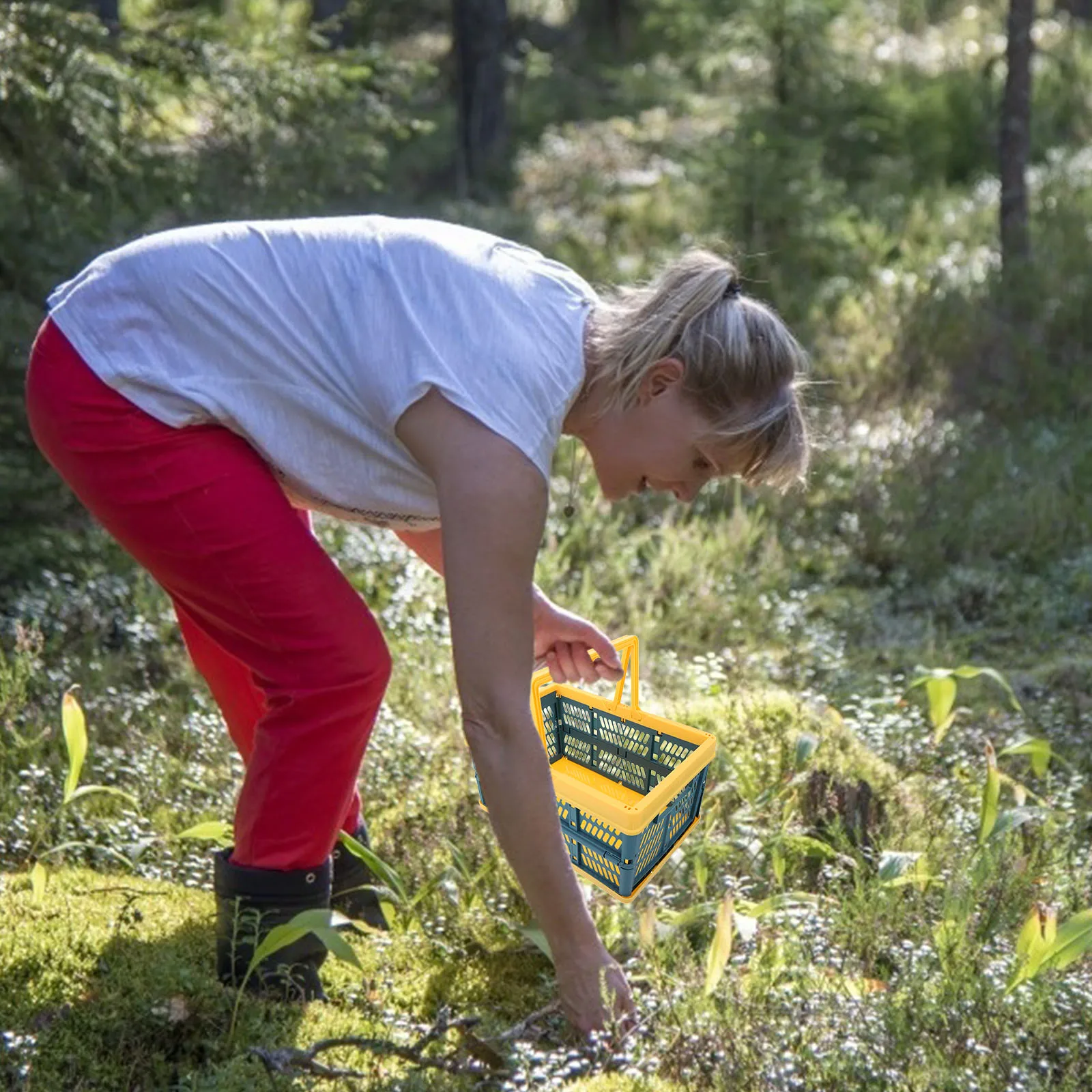 

Reusable Shopping Basket Easy Clean Fold Flat Design Household Storage Basket for Vegetables Snacks Transport Portable Home