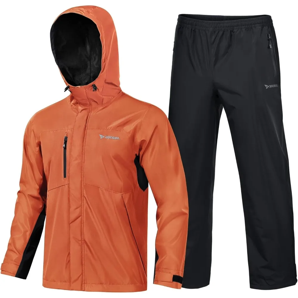 

Водонепроницаемый дождевик и брючный костюм для рыбалки для мужчин, походов на открытом воздухе (дождевик и брючный костюм)