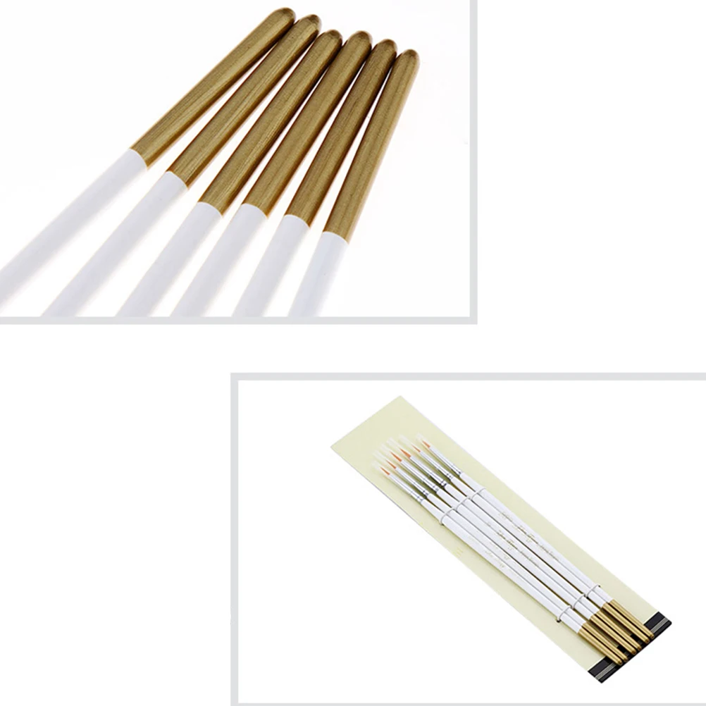 

6pcs Professional Painting Brushes Set Durable Soft Nylon Bristles Watercolor Gouache Oil Acrylic Art Supplies Travel Beginner