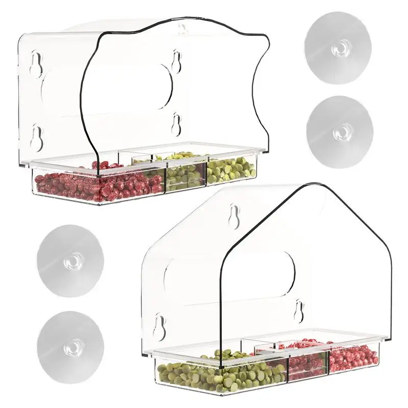 

Transparent Acrylic Window Bird Feeder Window Bird Feeder With Strong Suction Cups Window Bird Feeders For Viewing Squirrel