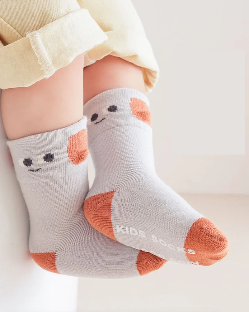 3Pairs/Lot Baby Socks Autumn New Cute Cartoon Anti-slip Infant Boy Girl Socks 0-5Y Kids Socks Toddler Cotton Non Slip Floor Sock image 2