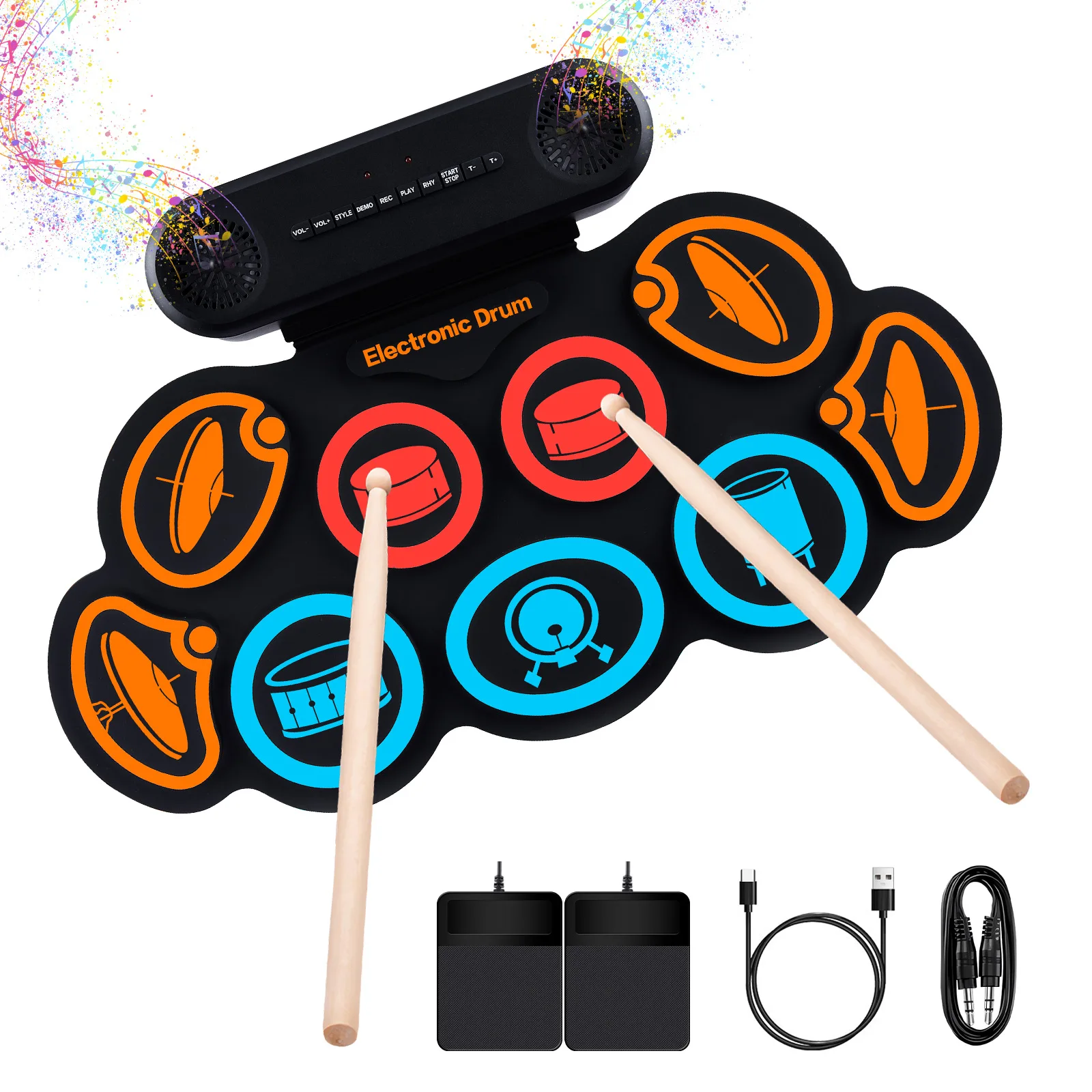 g7-kids-hand-rolled-electronic-drum-stand-drum-folding-portable-pop-music-game-privately-science-education-toys-gifit