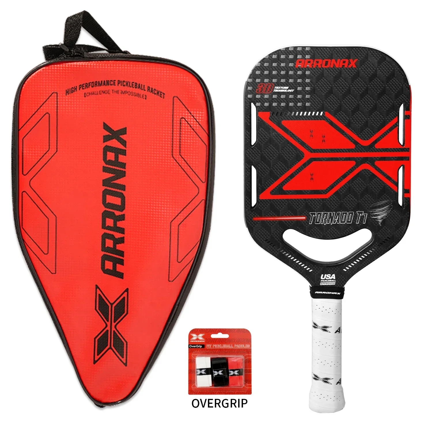 ARRONAX-Thermoformed Pickleball Paddle with High Grit and Spin Edgeless Design, Universal Air Dynamic Throat, Pickleball Rackets