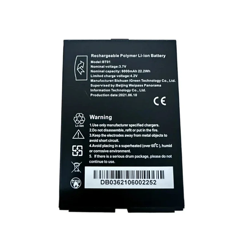 BT01 3.7V 6000mAh Li-ion Replacement Battery Compatible with Wiseasy POS3 POS Payment Terminal Card Reader