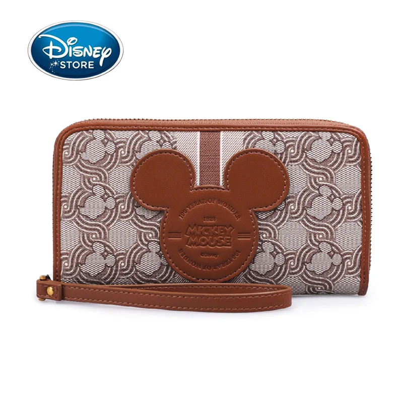 

Disney Women's Handbag Brand Mickey Long Women Handbag Wrist strap Hanging bag Multifunctional ID Card Package Vintage Advanced