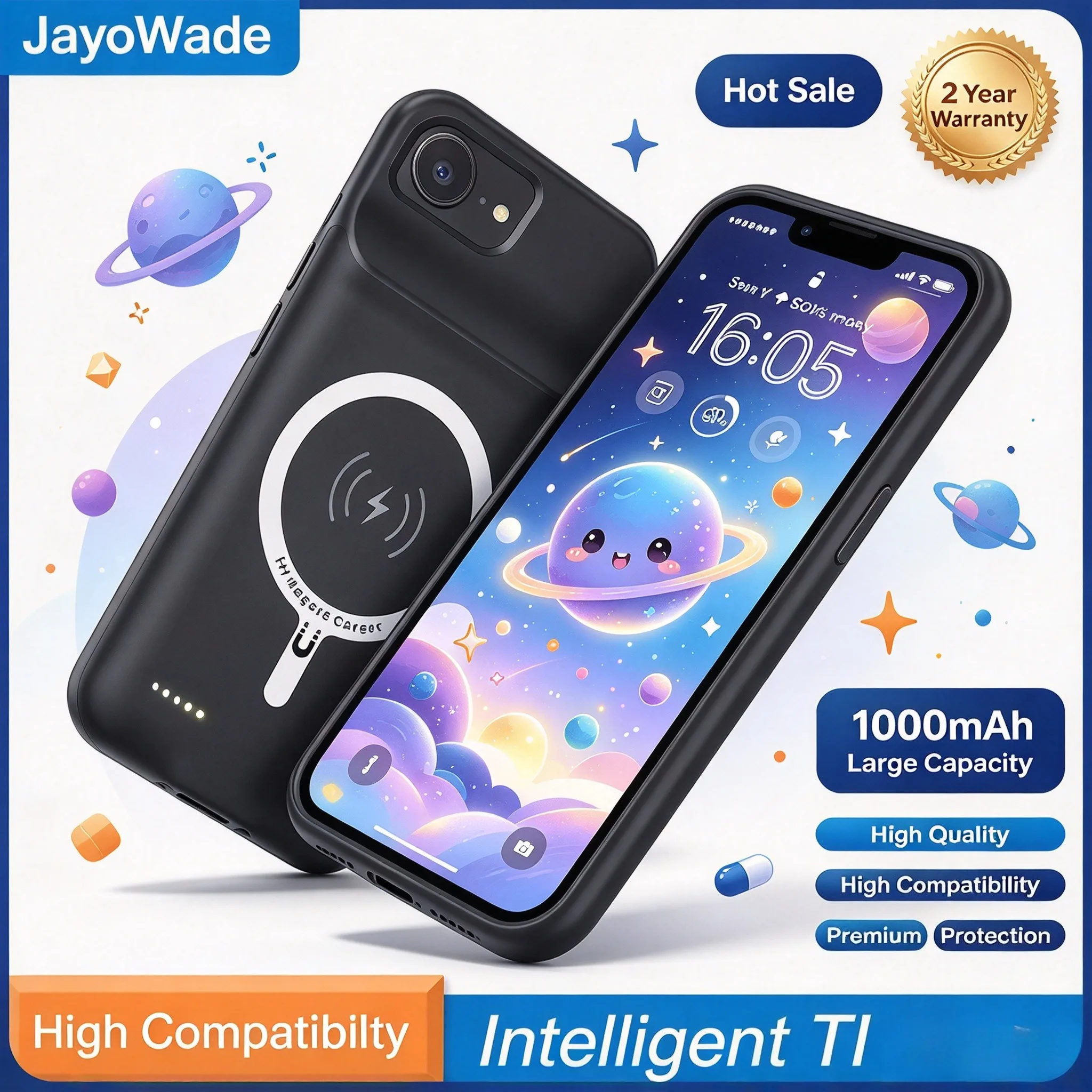 10000mAh Battery Charger Case for iPhone 18 Pro Max 17 Air 16e 16 Plus 15 14 Pro Max Magnetic Wireless Charging Power Bank Cases