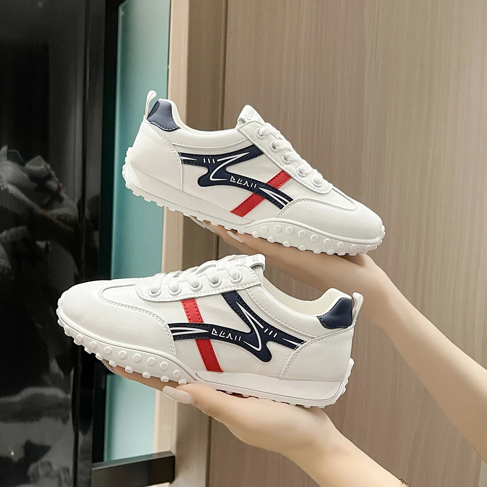 

New Comfortable Women Sport Golfing Shoes White PU Leather Female Athletic Golf Training Sneakers Non-slip Grass Jogging Shoes