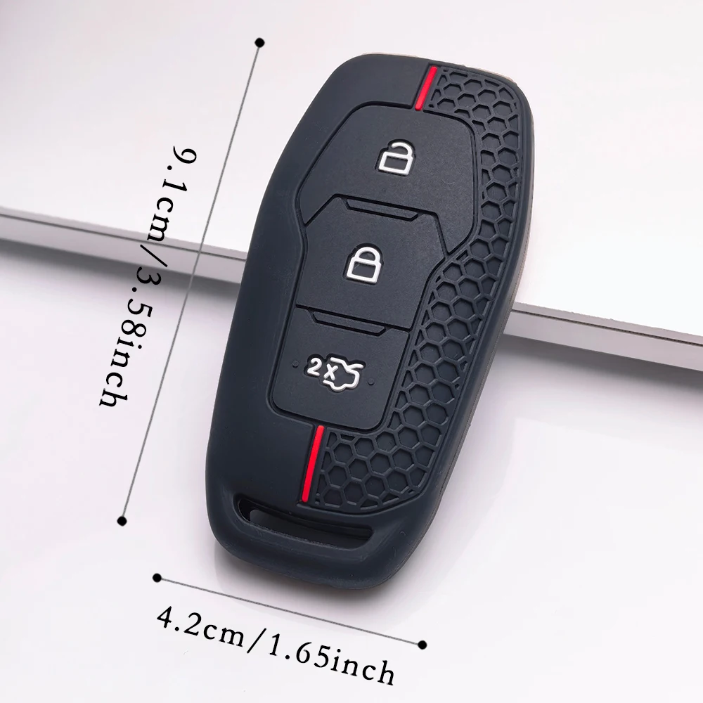 Silicone Car Key Case Fob Cover Shell for Ford Figo 2017 Mondeo 5 Ecosport Fiesta Mk8 Everest Ranger Fusion Kuga Escort F150 - view 5