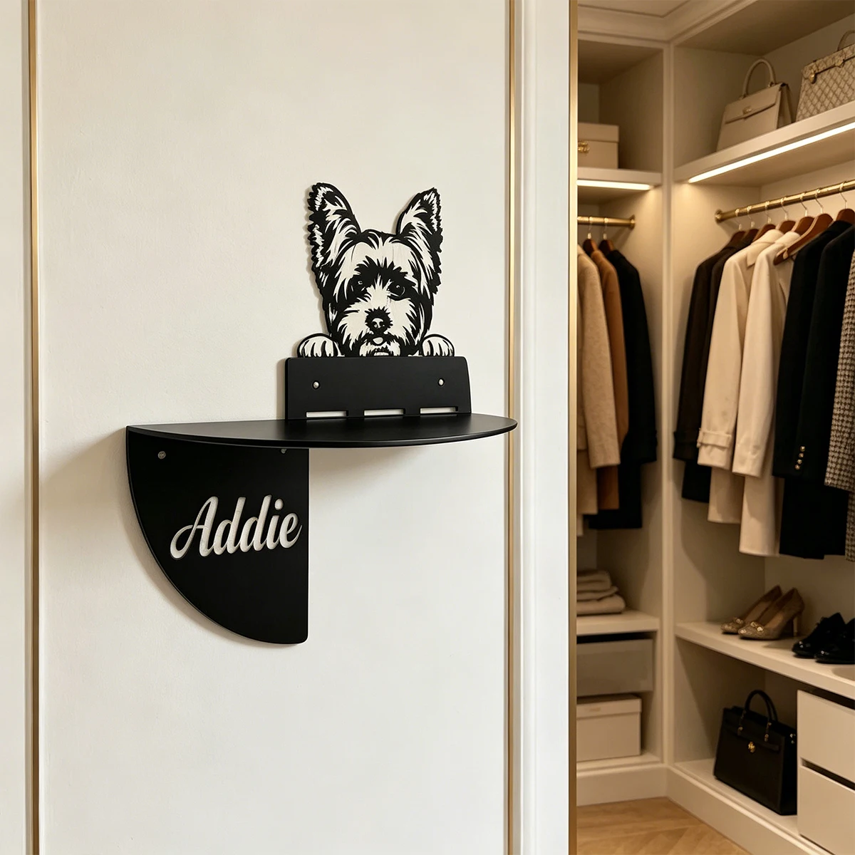 Personalized Yorkshire Terrier Metal Wall Shelf Space Saving Home Decor for Christmas Valentine's Day DIY Gift Metal Wall Art - view 3