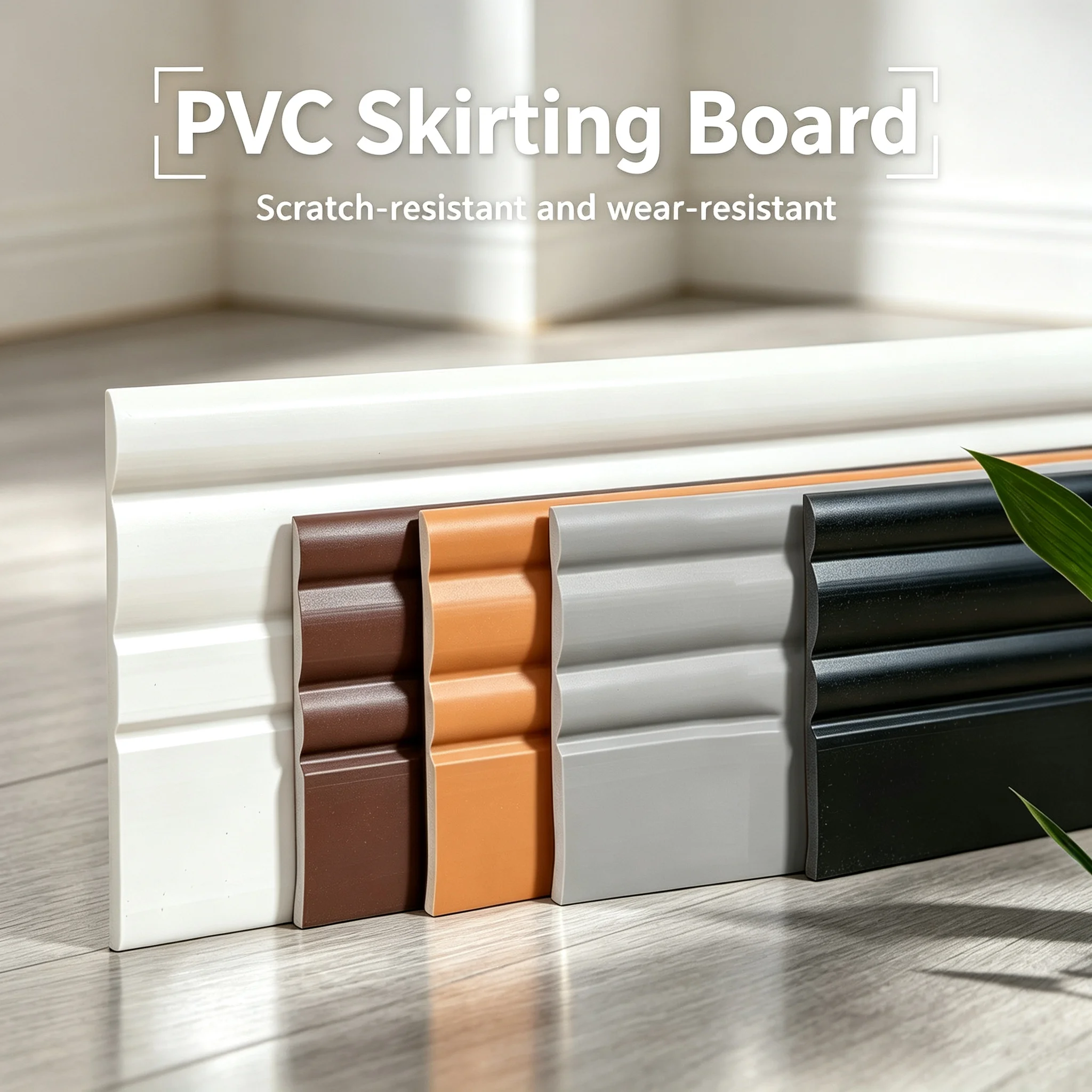 Self Adhesive PVC Skirting Board - Length: 6 Meters, Thickness: 3 Millimeters - Suitable For Home Decoration And Renovation.