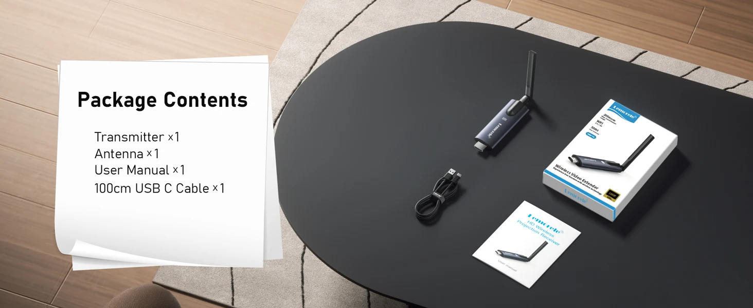 Lemorele 5G 200M Kabelloser HDMI-Sender und -Empfänger für Bildschirmfreigabe und Audioübertragung bei Meetings, für Laptop, TV, Projektor und Monitor – Detail 11