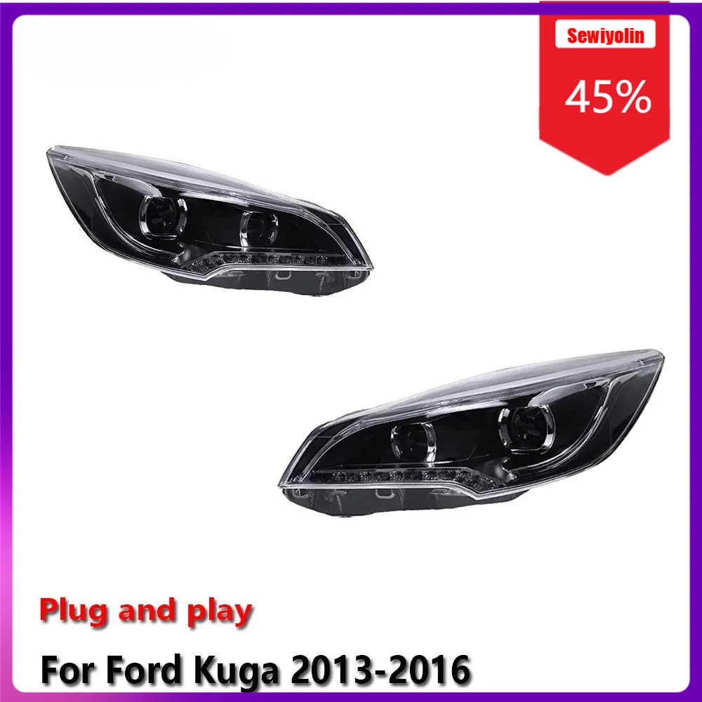 

Sewiyolin Car LED Lamp Headlight Assemblies For Ford Kuga 2013-2016 Fog DRL Brake Turn Signal Lamp