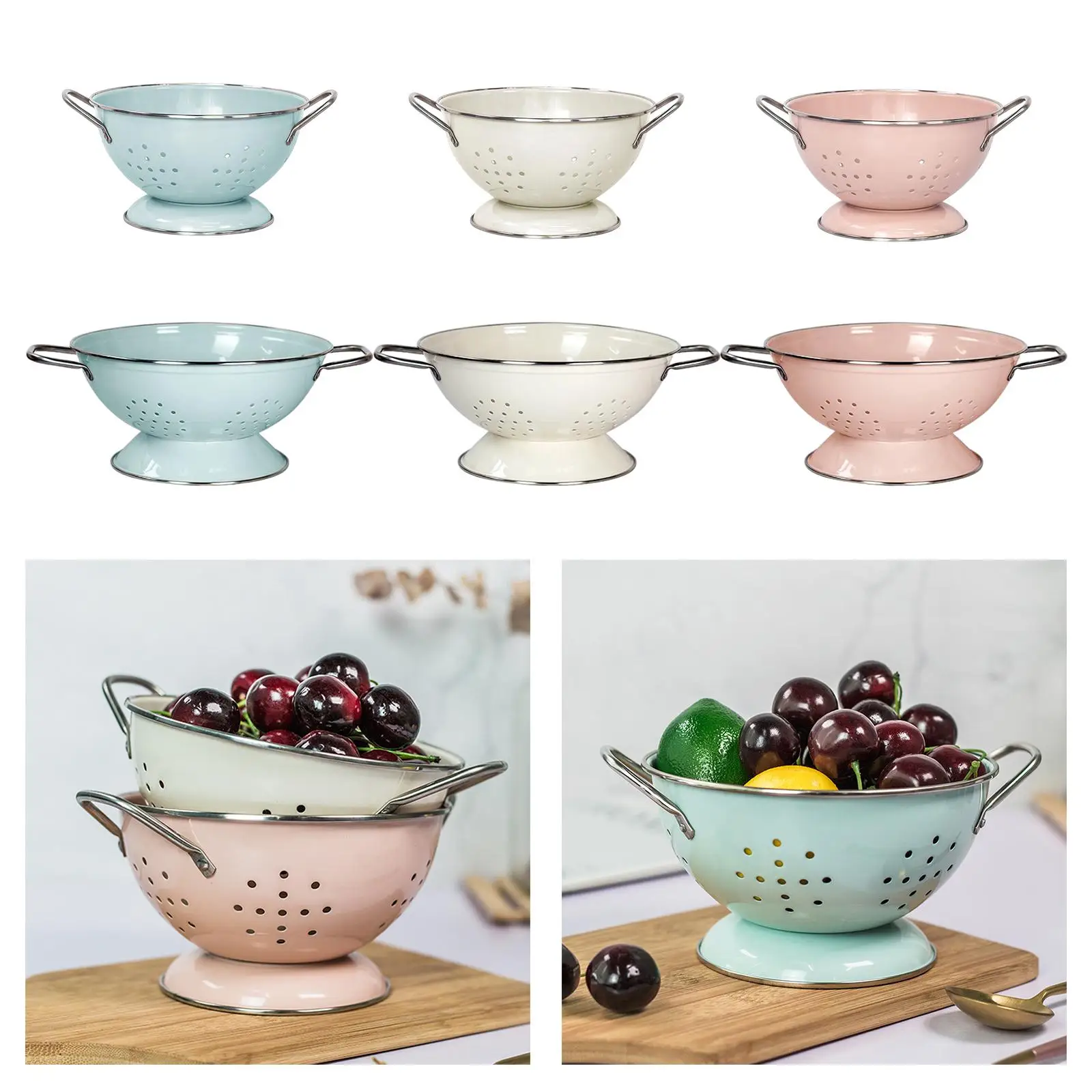 Fruit basket, drainage, fruit dishes, self-draining berry strainer for home