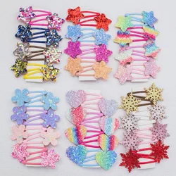 8pcs Girls Cute Star Hair Clips Kids Lovely Heart Hairpins Flower Hair Clips Headband Barrettes KidsChildren Hair Accessories