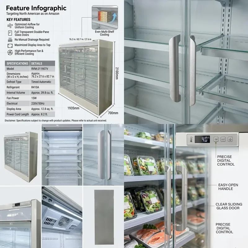 for European Hot Air Cooling Steel Restaurant Vertical Fresh Keeping Refrigerator