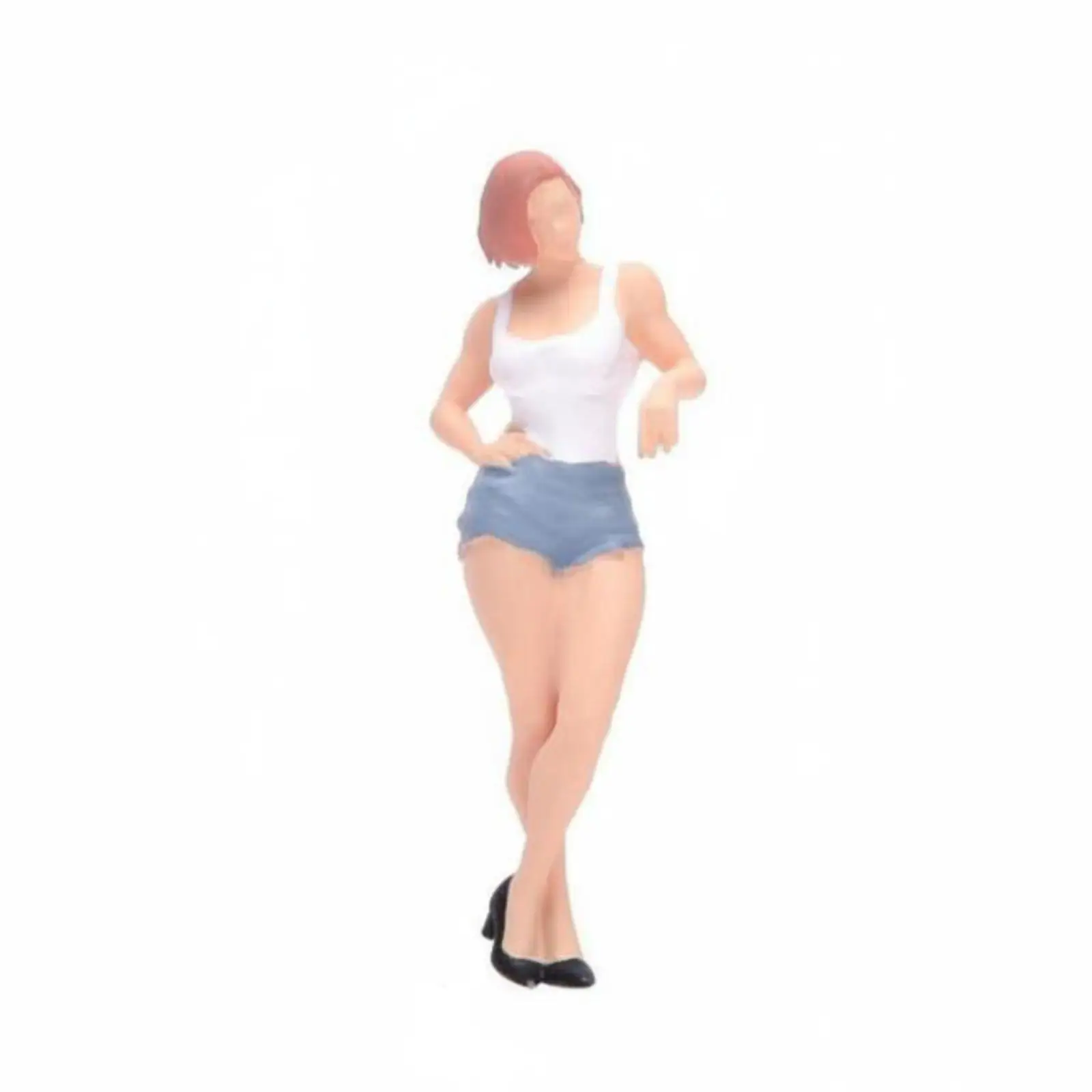 Detailed Handmade Miniature Figure Resin Beautiful Girl Woman Model Diorama Accessory for Architectural Street Scene