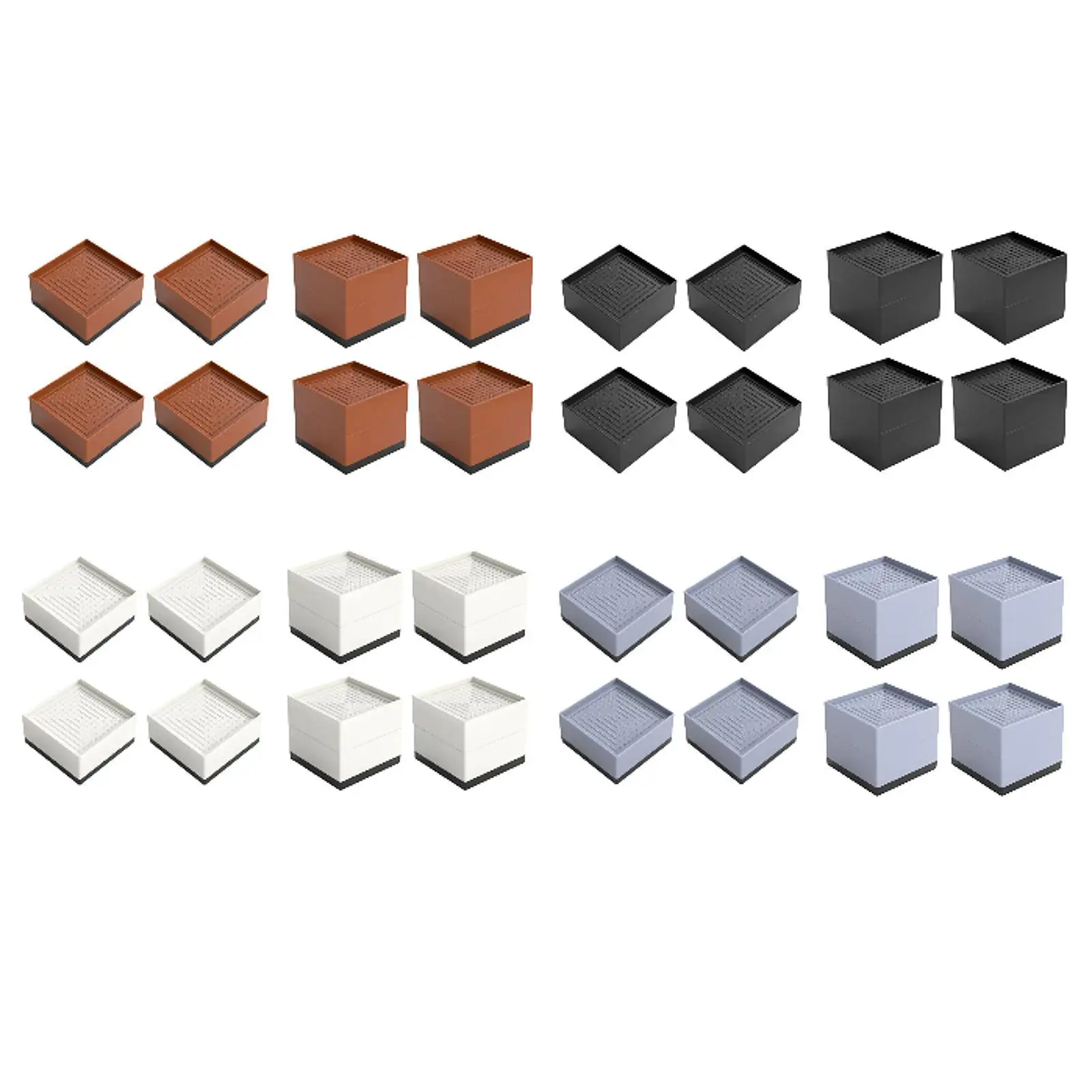 4Pcs Furniture Lifts Bed Risers Stackable Shockproof Anti Slip Heavy Duty Floor