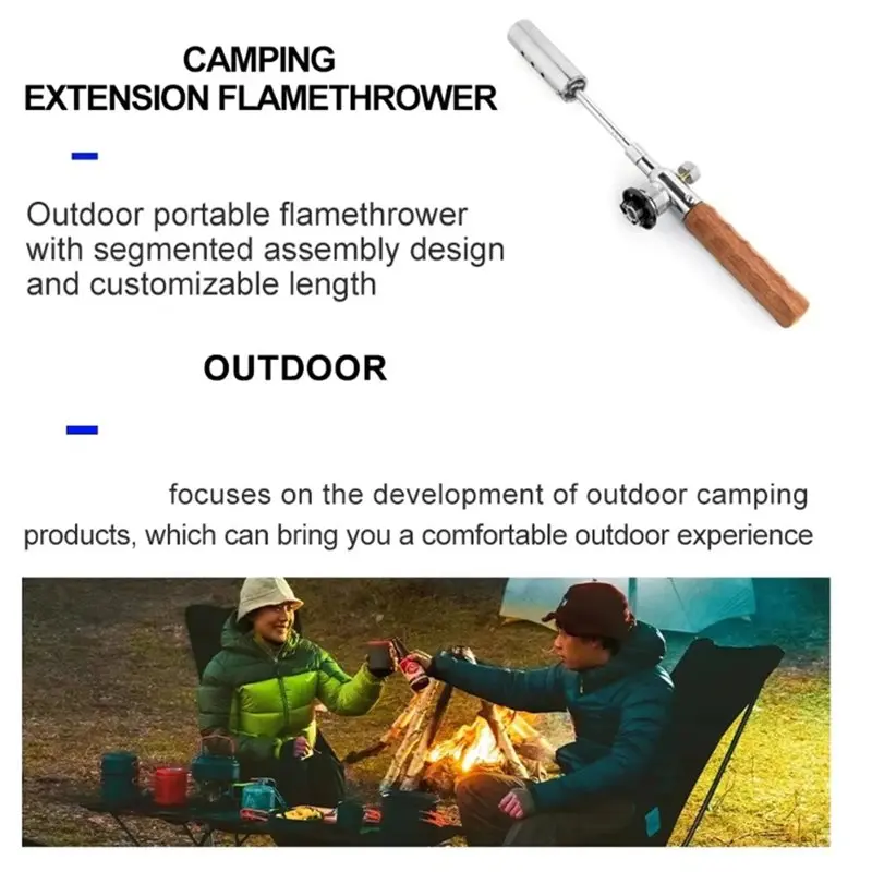 Propane Burner Detachable 3-Section Adjustable Flame Torch Set For Camping BBQ Welding Outdoor Cooking-[Kiri-XK]