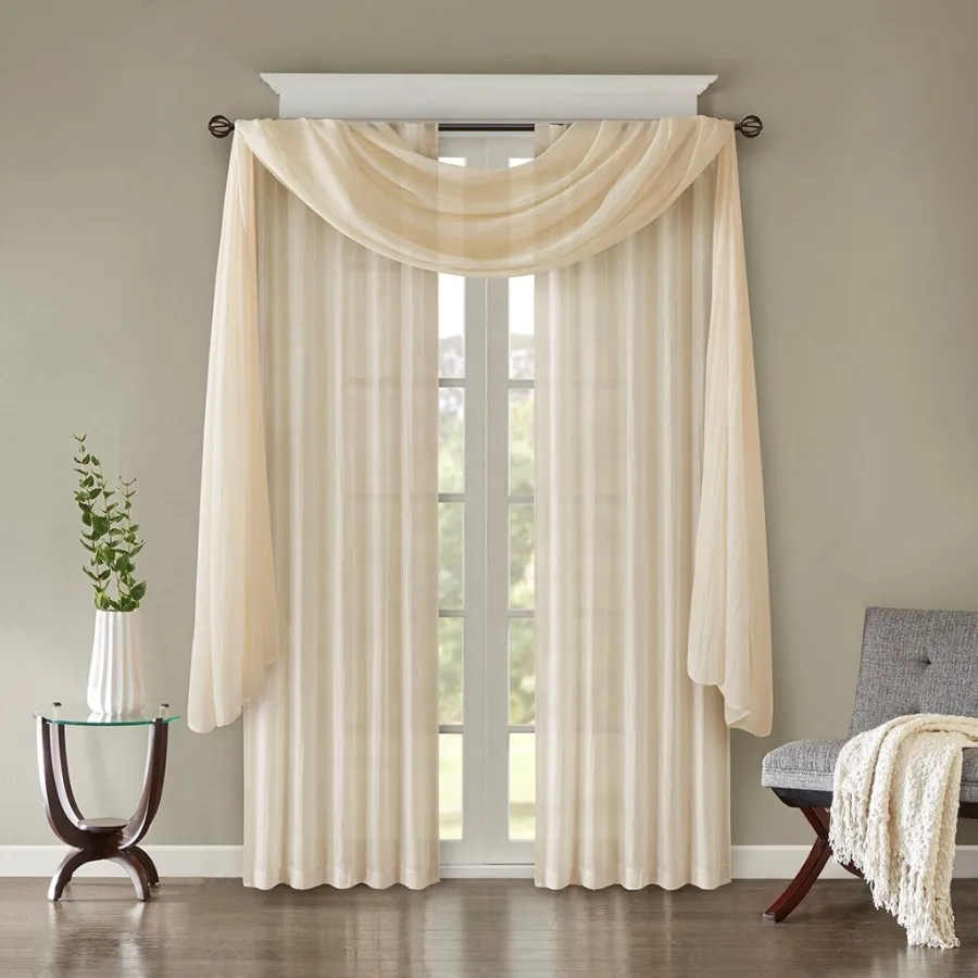 

Solid Crushed Curtain Panel Pair for living room, polyester fabric, charcoal gray, wrinkle-resistant and light-filtering