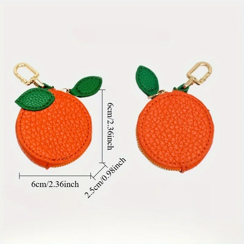 Portamonete a tema frutta, portafoglio piccolo per riporre monete con portachiavi, chiusura con cerniera, design di frutta carino, accessori pendenti alla moda