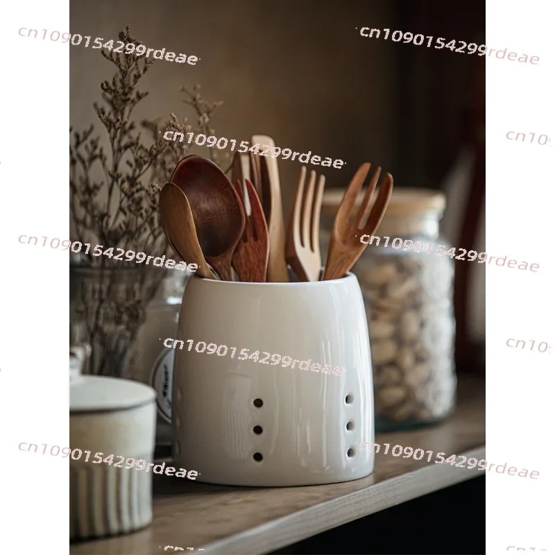 

Minimalist Practical Ceramic Chopstick Drainage Holder For Kitchen Utensils, Pens & Tableware