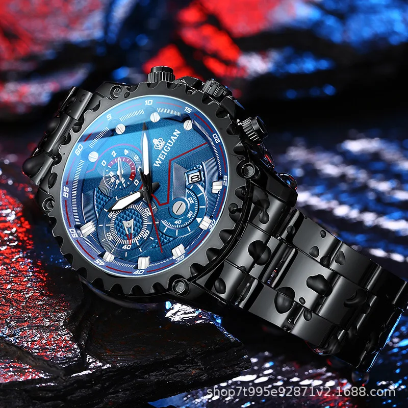 

LByzHan New casual and fashionable quartz watchs with stainless steel strap, calendar reading second, night light men watch