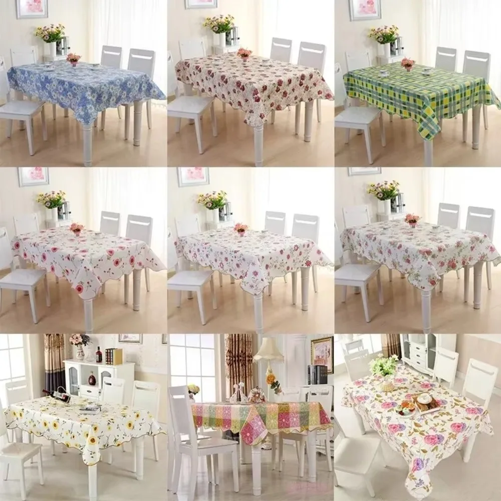 

Waterproof PVC Table Cloth Home Coffee Table Cloth Oil Proof Home Dining Tablecloth Kitchen Accessories