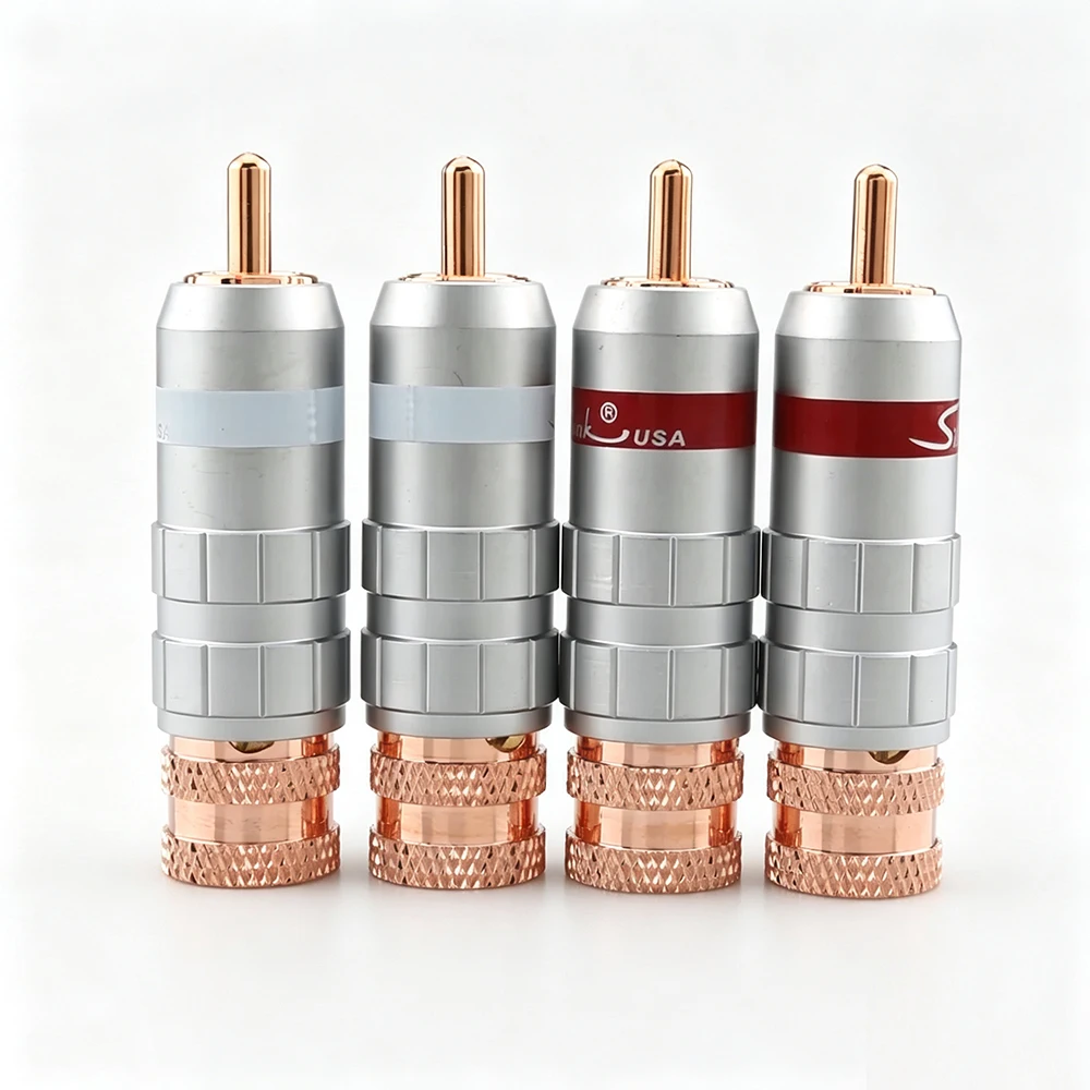 HI-End red copper plated RCA Plug Audio Video Cable Adapter Solders