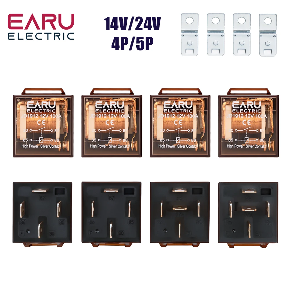 1pcs Waterproof Automotive Relay 12V 100A 5Pin SPDT Car Control Device Car Relays DC 24V High Capacity Switching