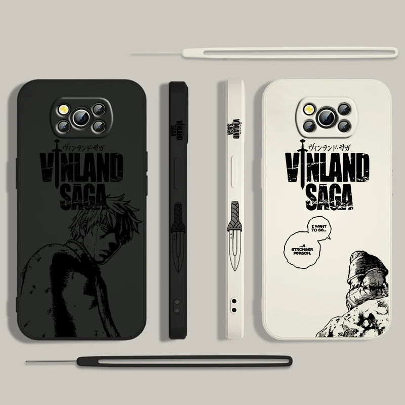 VINLAND SAGA Thorfinn For Xiaomi Poco Cover For X4 X3 F4 NFC M6 M5 M4 M3 GT S Pro 4G 5G Liquid Left Rope Phone Case