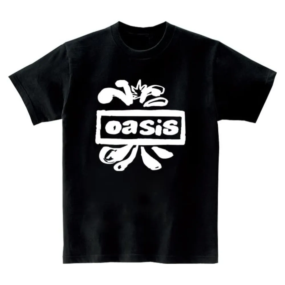 80 Years Oasis Band Music Rock Oversize American Vintage Print Loose Women Short Sleeves Harajuku Y2k Top  Graphic T Shirts