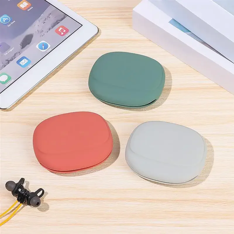 Headphone Storage Box Silicone Earphone Data Cable U Disk Organizer Cute Coins Purse Case Bag Home Travel Business Trip