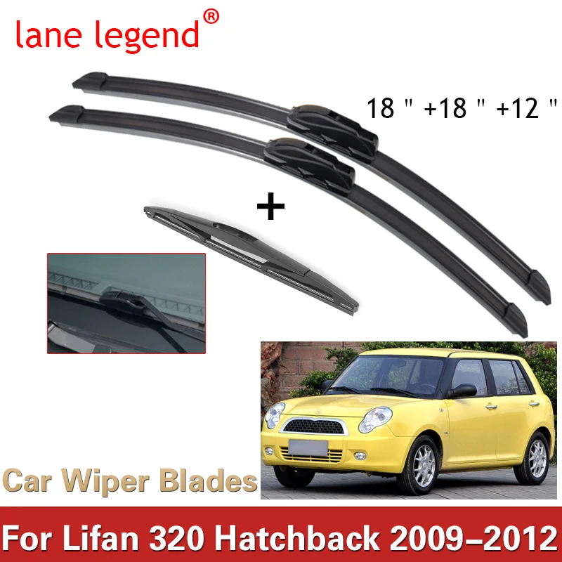 Car Wiper Blade Front&Rear Back Window Windscreen Windshield Wipers Auto Accessories For Lifan 320 Hatchback 2009-2012