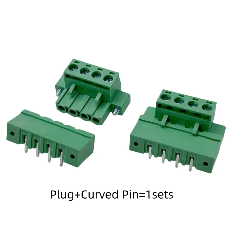 5set PCB Terminal Block 2EDGKM 5.08mm 2P 3P 4P 5P 6P 7P 8P 9P 10P~20Pin Plug-in Type Screw Wire Terminal With Flange Fixed Panel