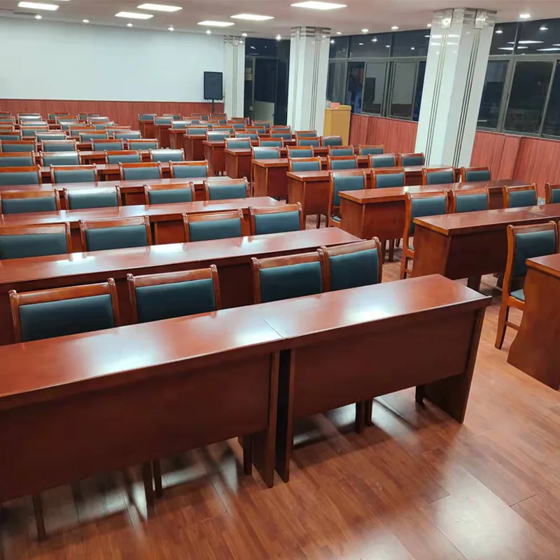 Double conference table and chair combination wood veneer long table training bar table combination