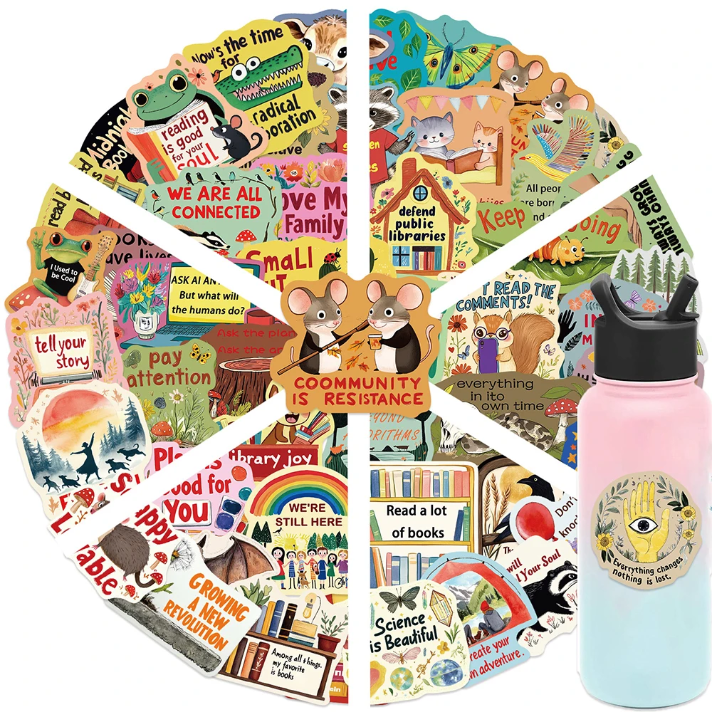 

10/30/50pcs Inspirational Phrases Stickers Funny Cartoon Animal Decals Decorative Stationery Phone Suitcase Classic Toys Sticker