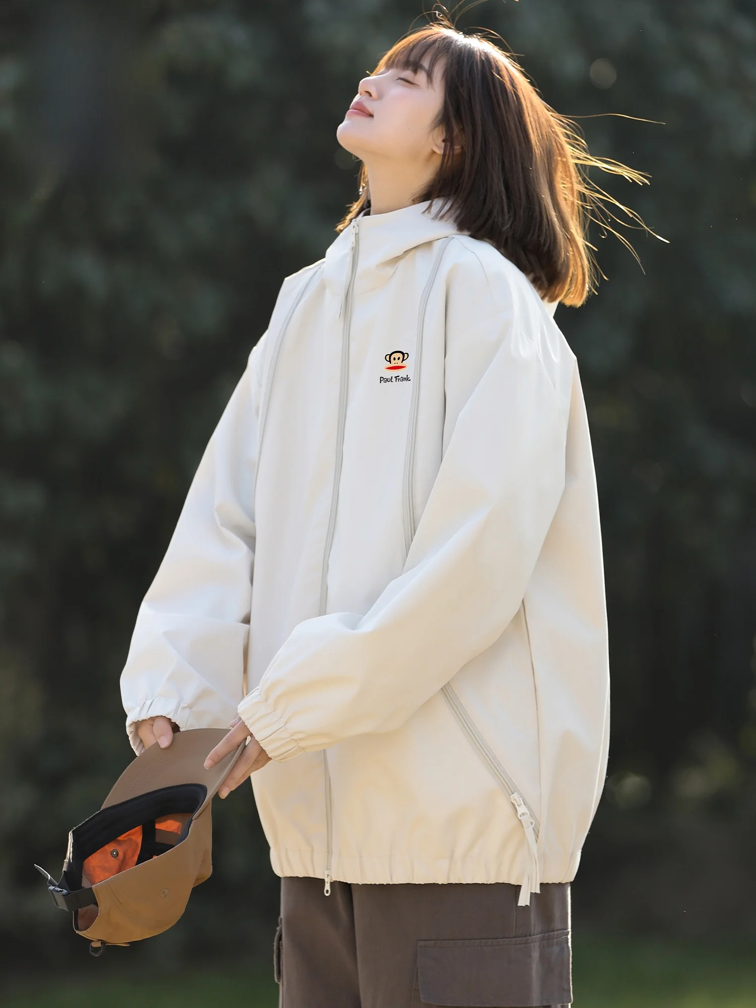 

Мужская куртка Paul Frank в американском повседневном стиле, весенняя, свободного кроя, с капюшоном, из прочного полиэфирного волокна