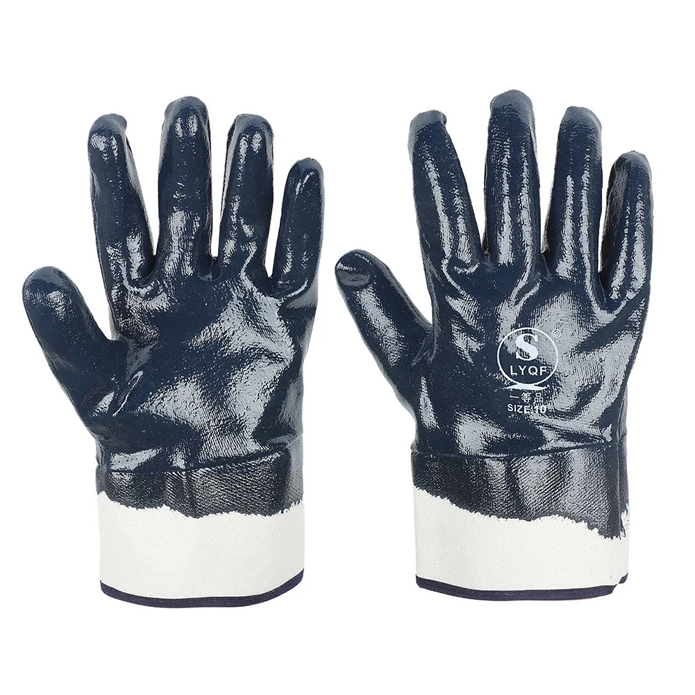 Nitrile Rubber Working Gloves Waterproof Wear-Resistant Oil-Resistant Machined Construction Thicken Protective Full Hand Gloves