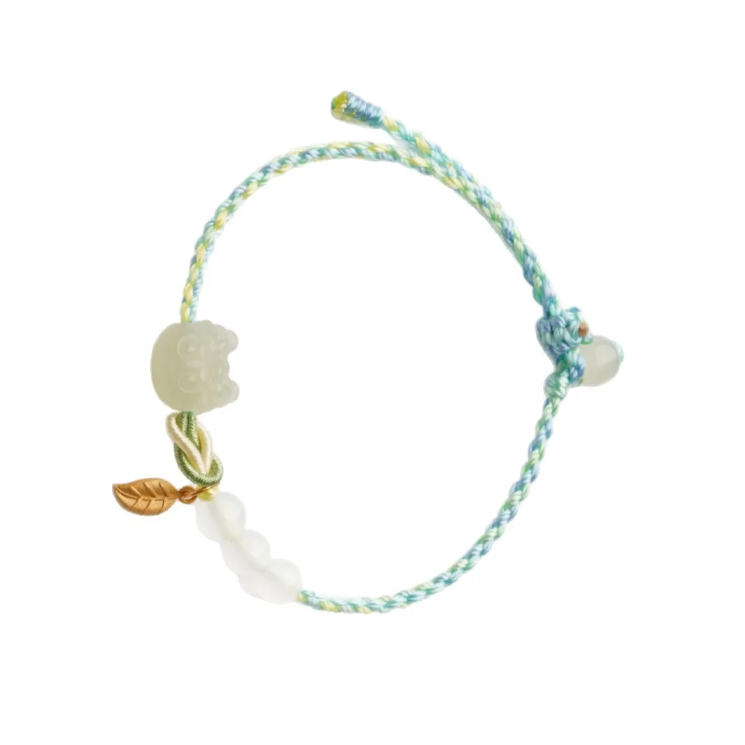 Light Luxury Niche New Chinese Style Hetian Jade Bracelet Hand Woven Exquisite Jewelry Perfect For Girlfriends