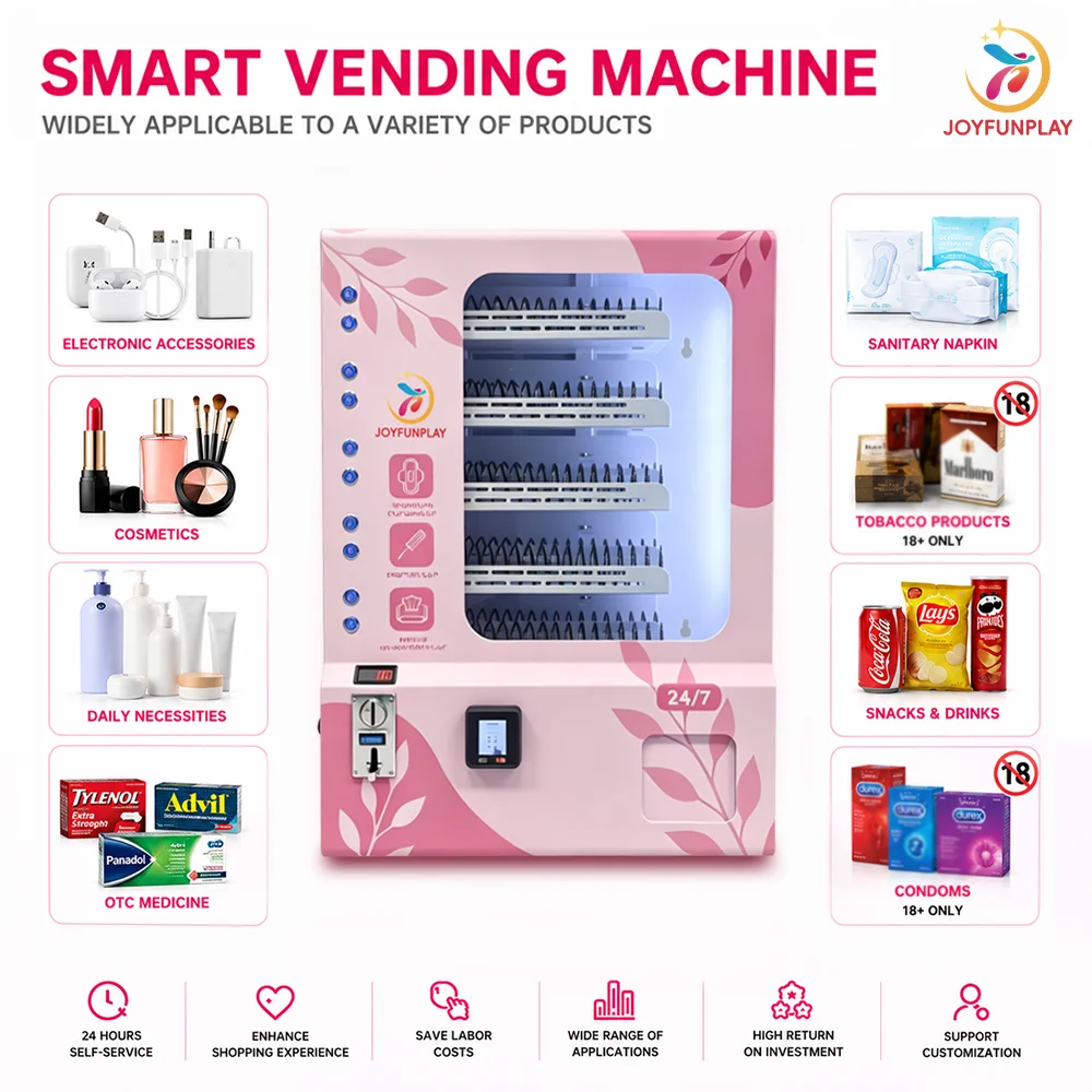 24/7 Self-Service Mini Vending Machine Age Verification ID Reader Condom Feminine Hygiene Daily Goods Dispenser Supermarket
