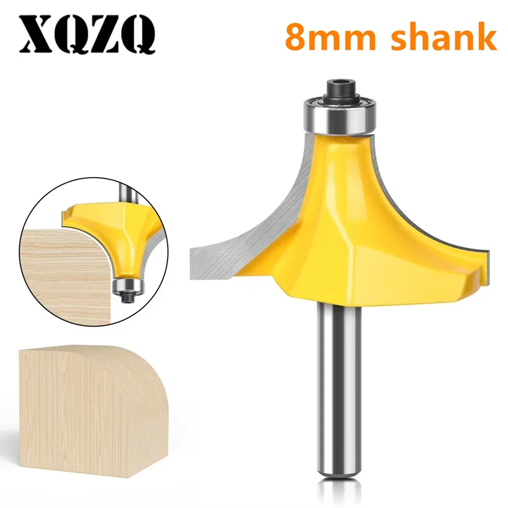 8mm Shank Corner Round Over Router Bit R15.9mm, 20.15mm, 25.2mm with Bearing Milling Cutter for Wood Woodworking Tool Tungsten