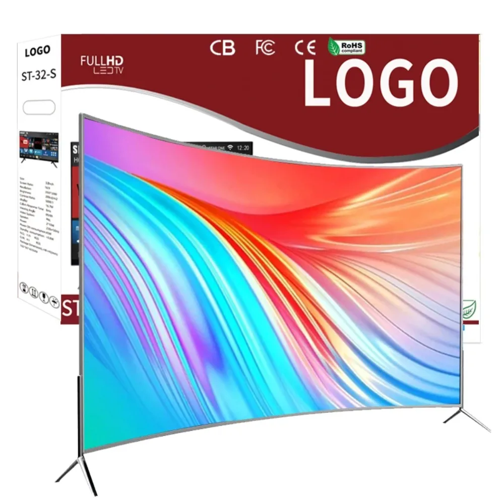 

75-дюймовый смарт-телевизор 4K Ultra HD LED с изогнутым большим экраном, Wi-Fi, интеллектуальный телевизор